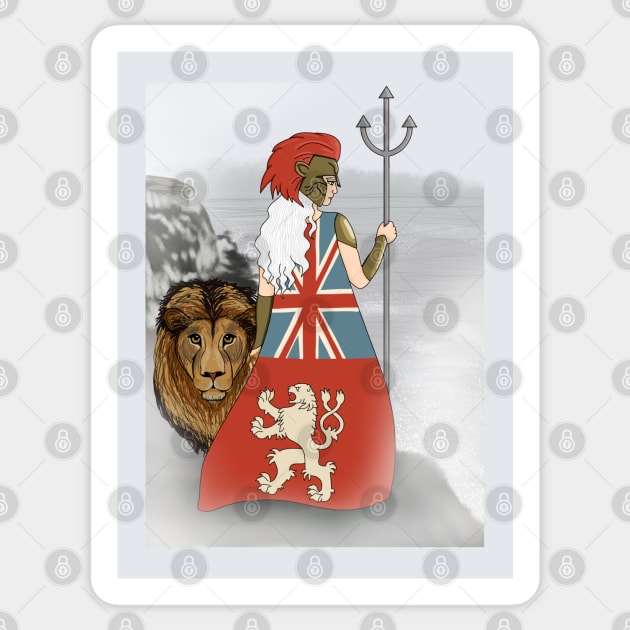 Britannia the Warrior (Large Design) Sticker by Aeriskate